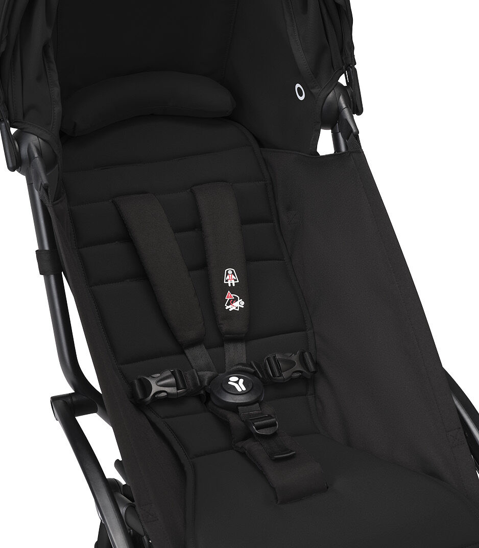 Stokke® YOYO3® 6+ Black. Black Frame. Head cushion, detail. Reclined position. galery image 5